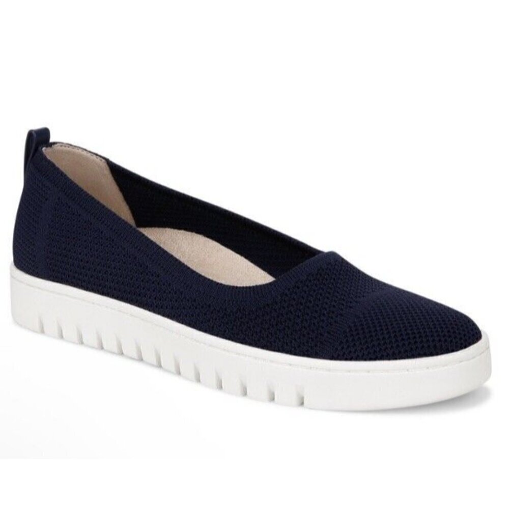 Vionic Uptown Slimmer Knit Womens 5 Navy Blue Arch Support New